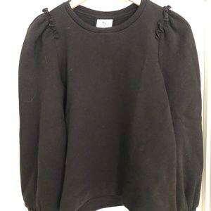Goop G. Label Black Puff Sleeve Sweatshirt